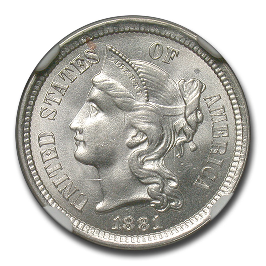 1881 Three Cent Nickel MS-64 NGC