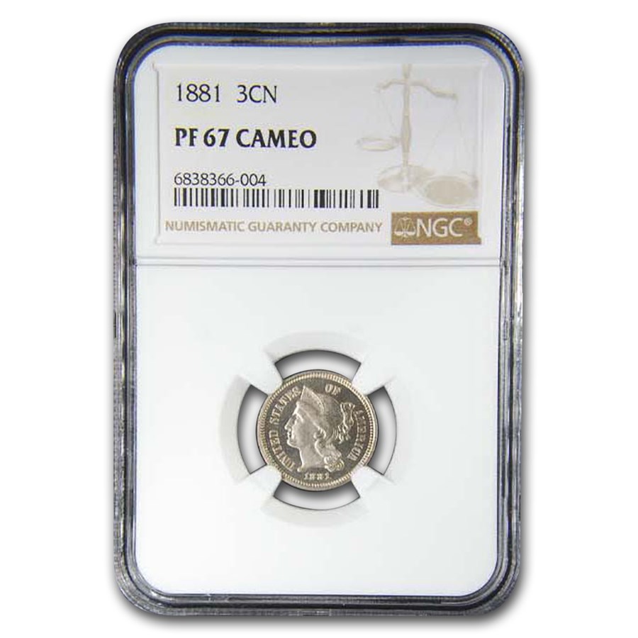 1881 Three Cent Nickel PF-67 Cameo NGC