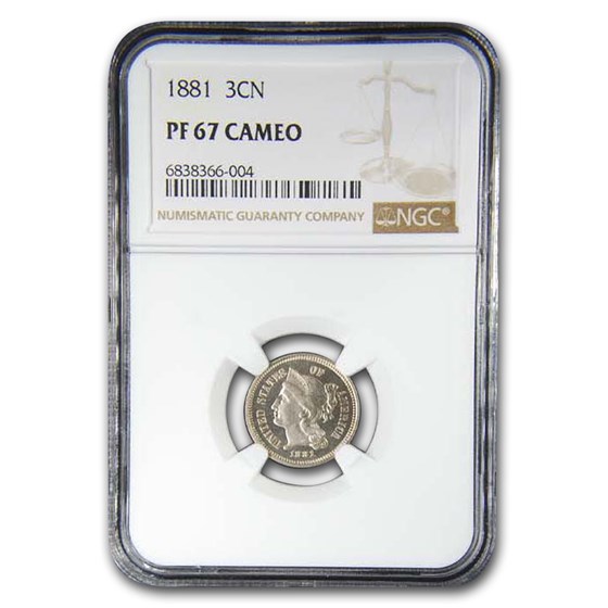 1881 Three Cent Nickel PF-67 Cameo NGC 1881 Three Cent Nickel PF-67 Cameo NGC