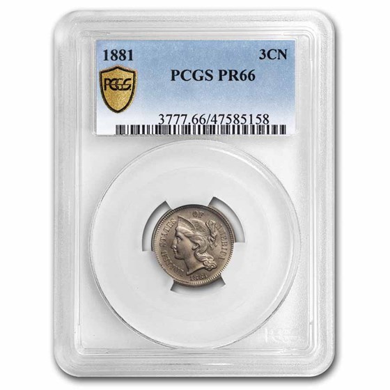 1881 Three Cent Nickel PR-66 PCGS 1881 Three Cent Nickel PR-66 PCGS