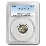 1881 Three Cent Nickel MS-64 PCGS