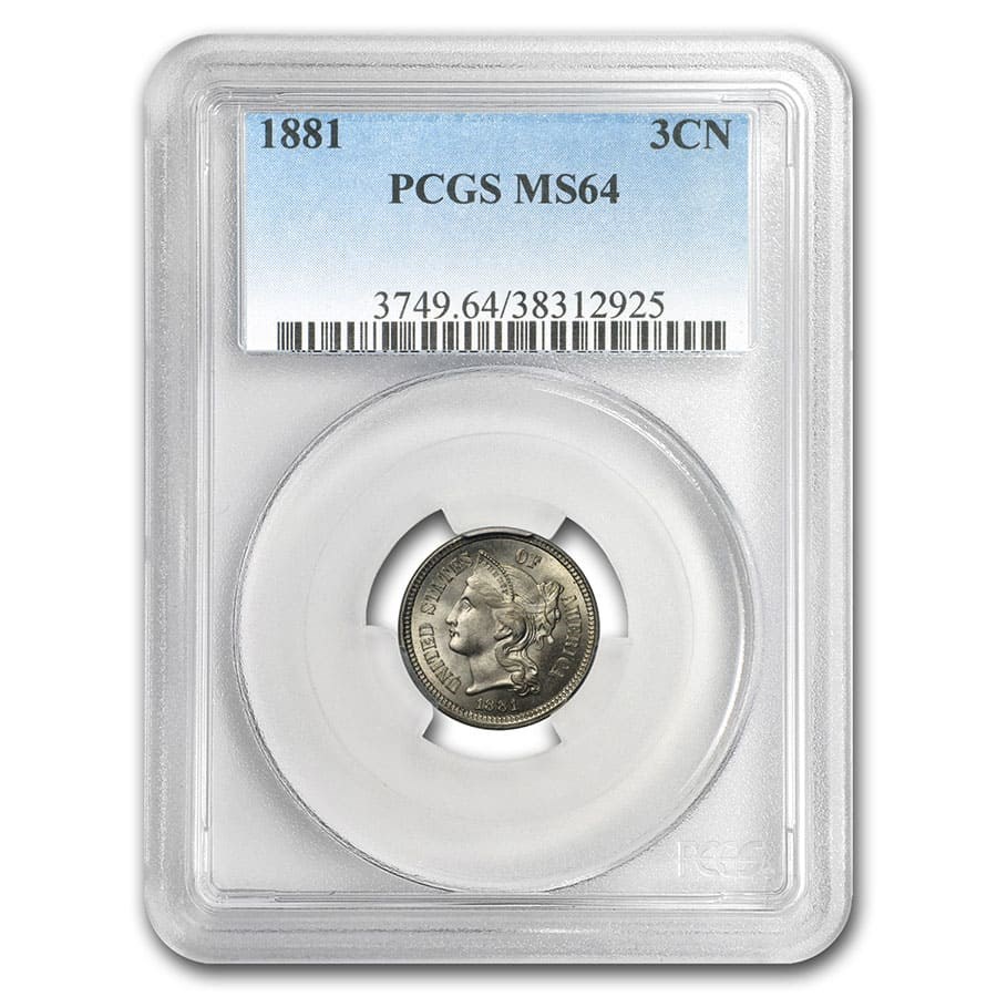 1881 Three Cent Nickel MS-64 PCGS