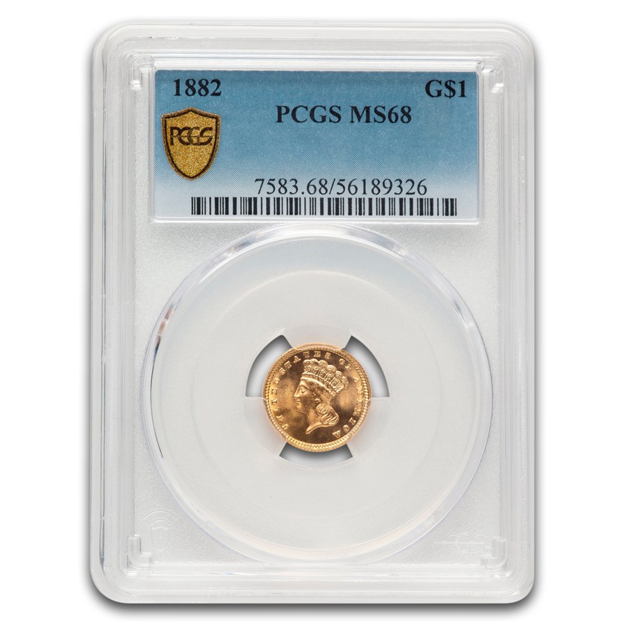 1882 $1 Indian Head Gold MS-68 PCGS