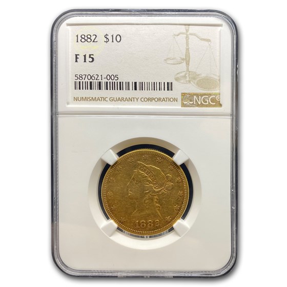 1882 $10 Liberty Gold Eagle Fine-15 NGC 1882 $10 Liberty Gold Eagle Fine-15 NGC
