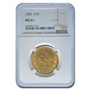 1882 $10 Liberty Gold Eagle MS-61 NGC