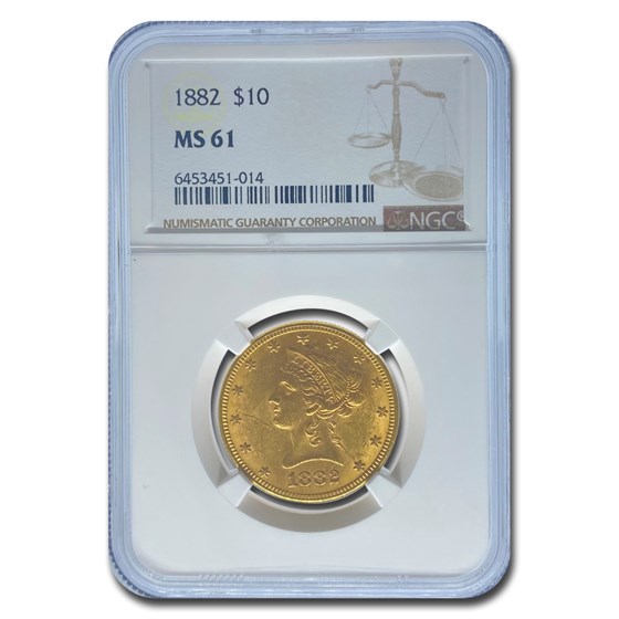 1882 $10 Liberty Gold Eagle MS-61 NGC 1882 $10 Liberty Gold Eagle MS-61 NGC