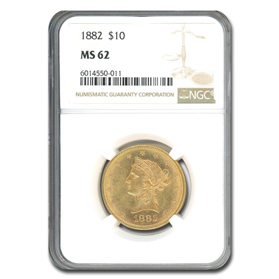 1882 $10 Liberty Gold Eagle MS-62 NGC 1882 $10 Liberty Gold Eagle MS-62 NGC