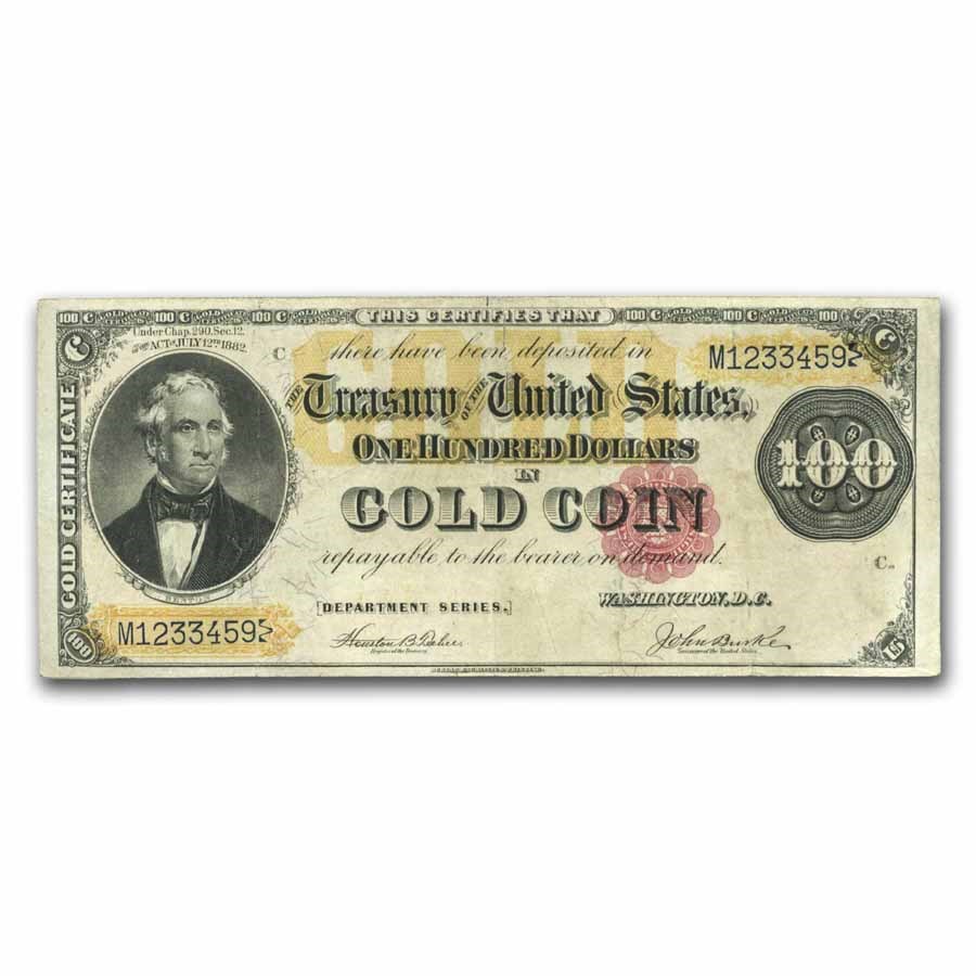 1882 $100 Gold Certificate VF (Fr#1214) 1882 $100 Gold Certificate VF (Fr#1214)