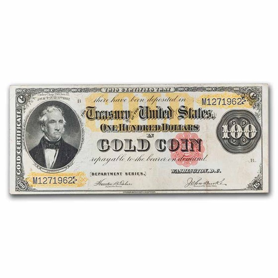 1882 $100 Gold Certificate XF (Fr#1214)