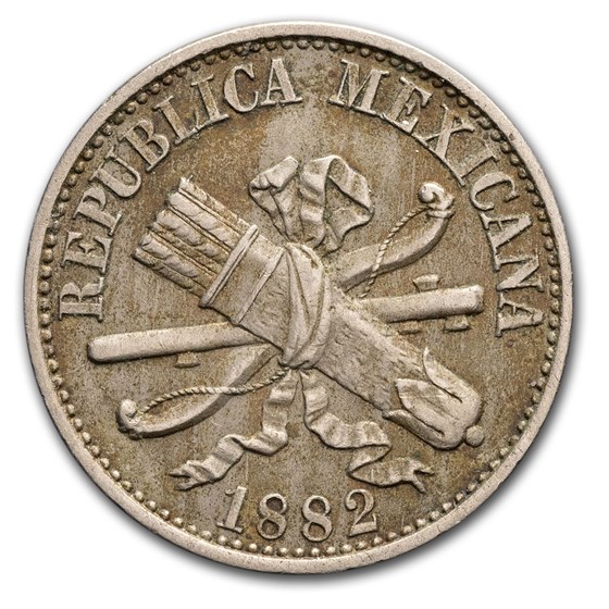 1882-1883 Mexico Copper-Nickel 5 Centavos Avg Circ 1882-1883 Mexico Copper-Nickel 5 Centavos Avg Circ