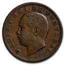 1882-1886 Portugal Bronze 20 Reis Avg Circ
