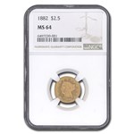 1882 $2.50 Liberty Gold Quarter Eagle MS-64 NGC