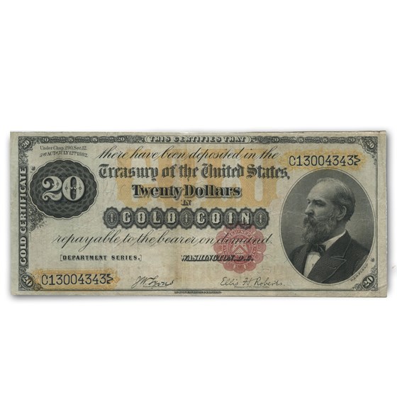 1882 $20 Gold Certificate VF 1882 $20 Gold Certificate VF