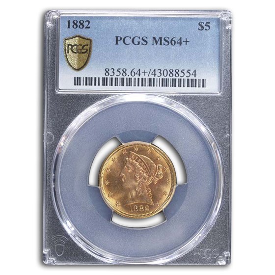 1882 $5.00 Liberty Gold Half Eagle MS-64+ PCGS 1882 $5.00 Liberty Gold Half Eagle MS-64+ PCGS
