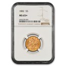 1882 $5 Liberty Gold Half Eagle MS-65+ NGC