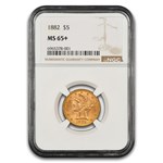 1882 $5 Liberty Gold Half Eagle MS-65+ NGC