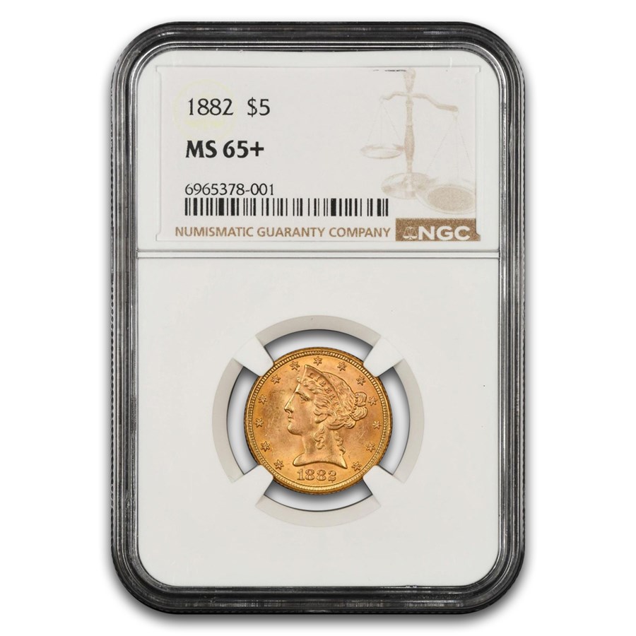 1882 $5 Liberty Gold Half Eagle MS-65+ NGC