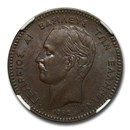 1882-A Greece 10 Lepta MS-63 NGC (Brown)