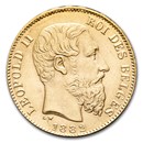 1882 Belgium Gold 20 Francs Leopold II BU