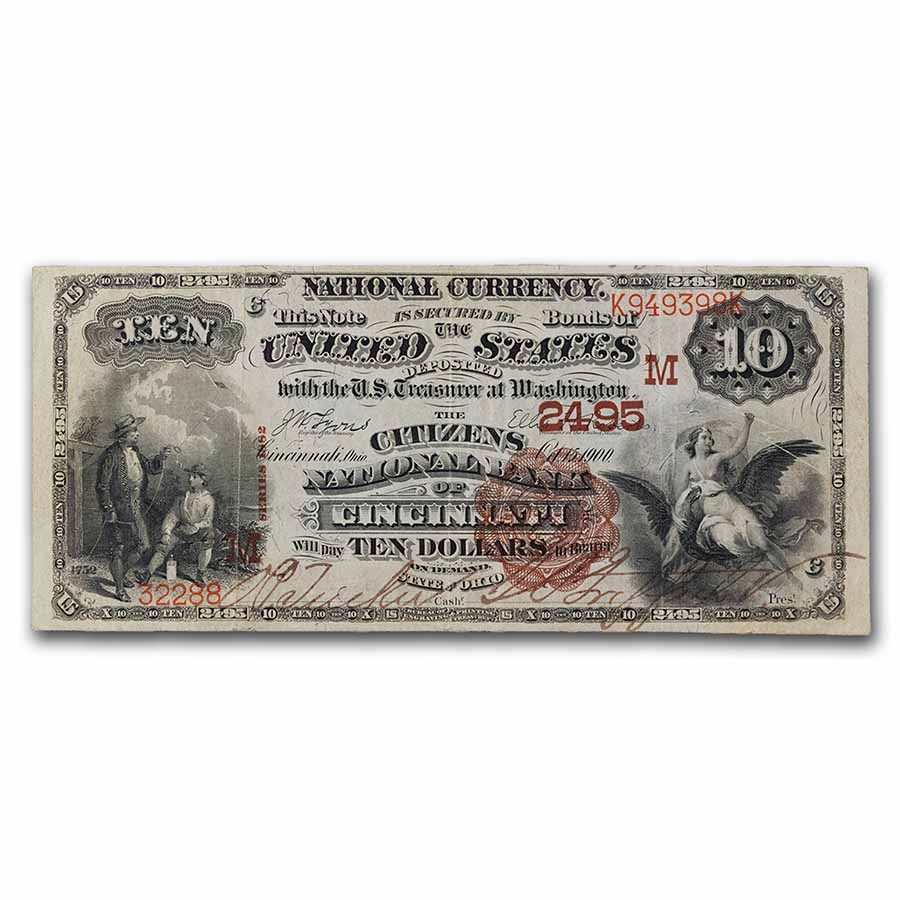 1882 Brown Back $10 Cincinnati, OH VF CH#2495