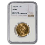 1882-CC $10 Liberty Gold Eagle MS-61 NGC