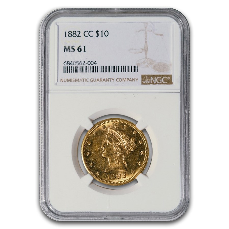 1882-CC $10 Liberty Gold Eagle MS-61 NGC
