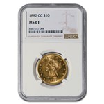 1882-CC $10 Liberty Gold Eagle MS-61 NGC