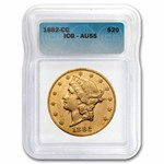 1882-CC $20 Liberty Gold Double Eagle AU-55 ICG