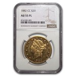 1882-CC $20 Liberty Gold Double Eagle AU-55 NGC (PL)