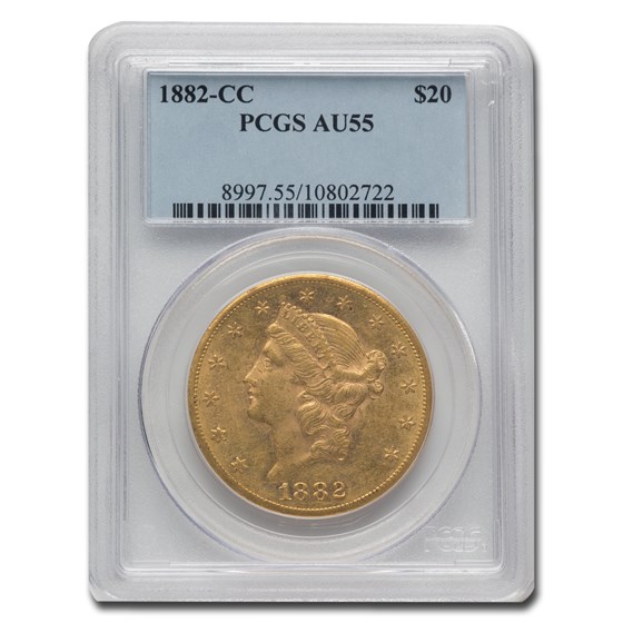 1882-CC $20 Liberty Gold Double Eagle AU-55 PCGS 1882-CC $20 Liberty Gold Double Eagle AU-55 PCGS