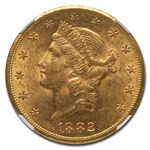 1882-CC $20 Liberty Gold Double Eagle AU-58 NGC