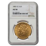 1882-CC $20 Liberty Gold Double Eagle AU-58 NGC
