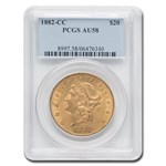 1882-CC $20 Liberty Gold Double Eagle AU-58 PCGS