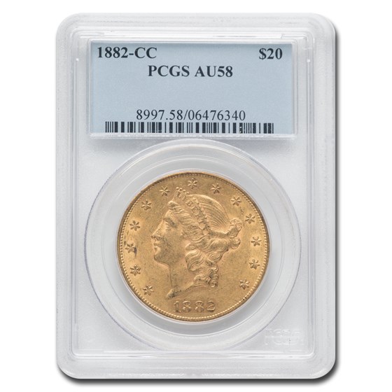 1882-CC $20 Liberty Gold Double Eagle AU-58 PCGS