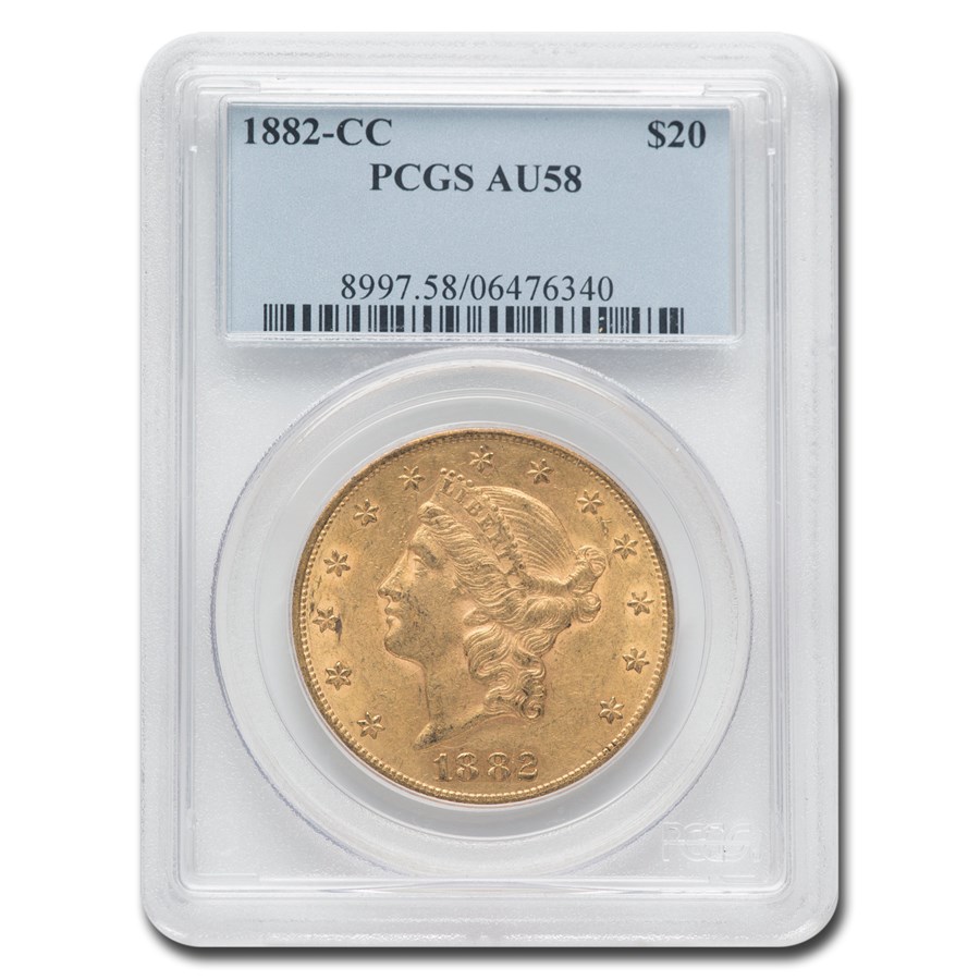 1882-CC $20 Liberty Gold Double Eagle AU-58 PCGS