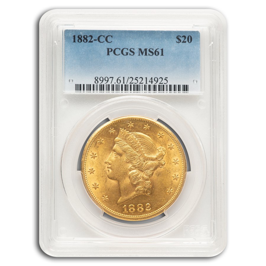 1882-CC $20 Liberty Gold Double Eagle MS-61 PCGS
