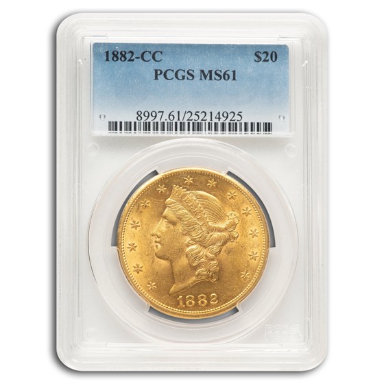 1882-CC $20 Liberty Gold Double Eagle MS-61 PCGS 1882-CC $20 Liberty Gold Double Eagle MS-61 PCGS
