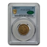 1882-CC $5 Liberty Gold Half Eagle AU-55 PCGS CAC