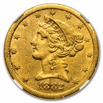 1882-CC $5 Liberty Gold Half Eagle XF-45 NGC