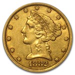 1882-CC $5 Liberty Gold Half Eagle XF-45 PCGS