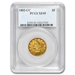 1882-CC $5 Liberty Gold Half Eagle XF-45 PCGS