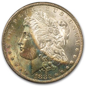 1882-CC Morgan Dollar MS-64 (GSA, Obv Toning ) 1882-CC Morgan Dollar MS-64 (GSA, Obv Toning )