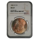 1882-CC Morgan Dollar MS-67 NGC (Beautifully Toned)