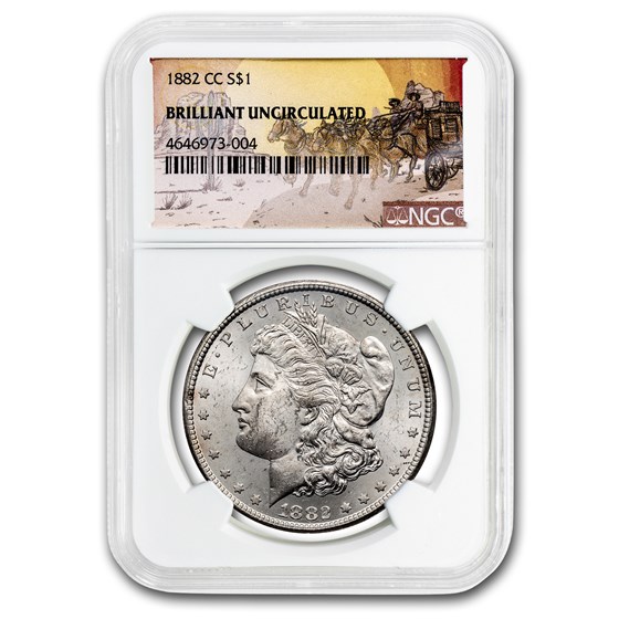 1882-CC Stage Coach Silver Dollar BU NGC 1882-CC Stage Coach Silver Dollar BU NGC