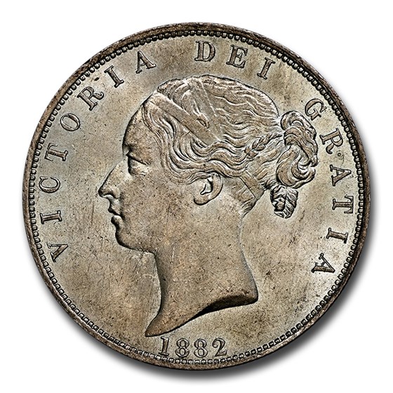 1882 Great Britain Silver Half Crown Victoria MS-63 NGC 1882 Great Britain Silver Half Crown Victoria MS-63 NGC