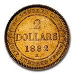 1882-H Newfoundland Gold 2 Dollars Victoria MS-61 NGC