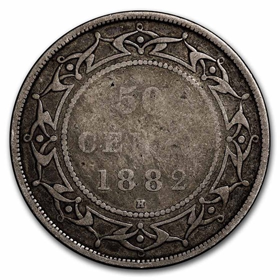 1882-H Newfoundland Silver 50 Cents Victoria Fine 1882-H Newfoundland Silver 50 Cents Victoria Fine