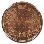 1882 Indian Cent MS-65 NGC (Red)
