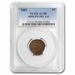 1882 Indian Head Cent MPD AU-58 PCGS