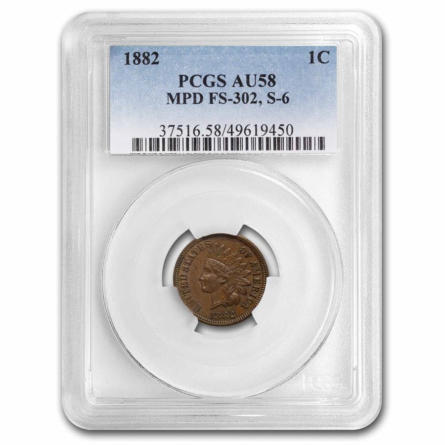 1882 Indian Head Cent MPD AU-58 PCGS